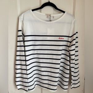 Barbour Bradley Cream/Navy Striped Long Sleeve Shirt